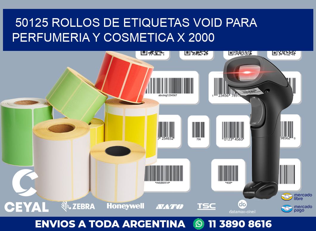 50125 ROLLOS DE ETIQUETAS VOID PARA PERFUMERIA Y COSMETICA X 2000