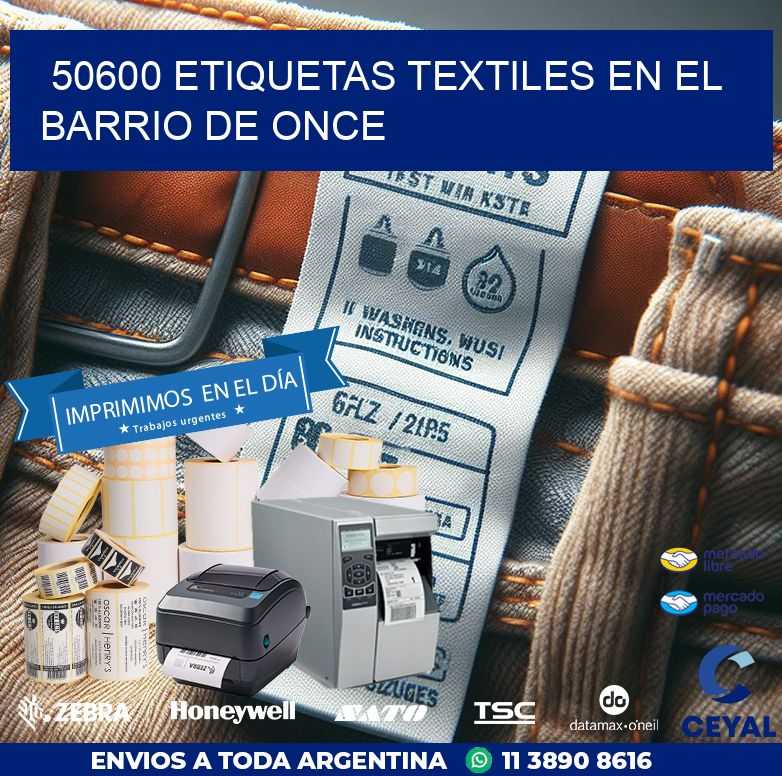 50600 ETIQUETAS TEXTILES EN EL BARRIO DE ONCE