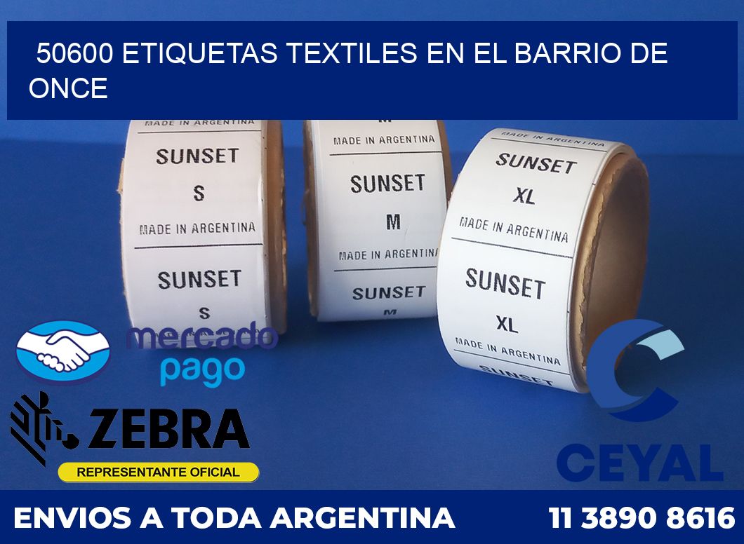 50600 ETIQUETAS TEXTILES EN EL BARRIO DE ONCE