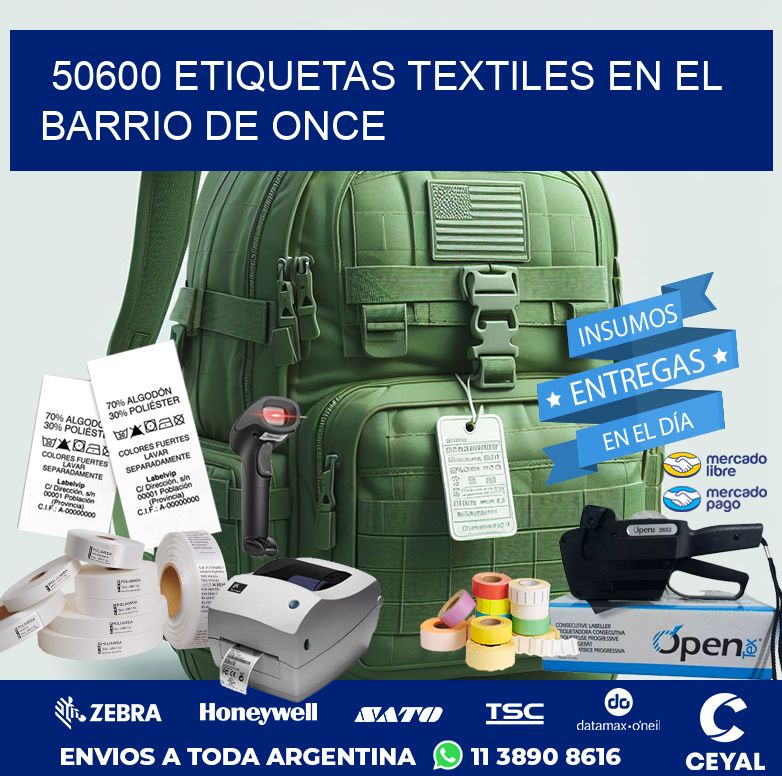50600 ETIQUETAS TEXTILES EN EL BARRIO DE ONCE