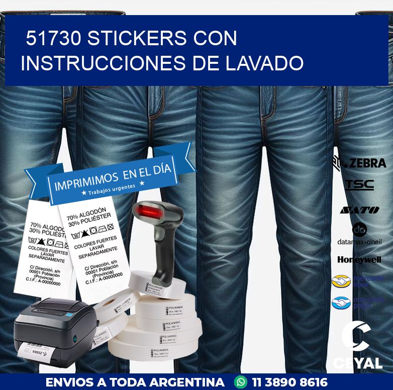 51730 STICKERS CON INSTRUCCIONES DE LAVADO