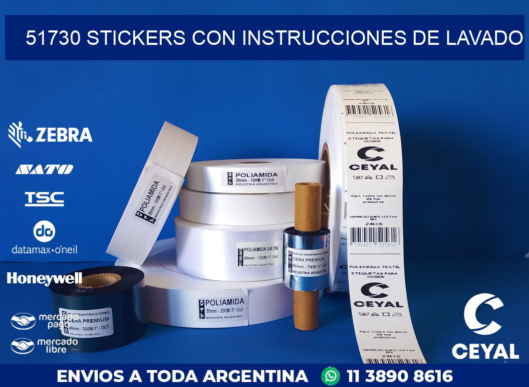 51730 STICKERS CON INSTRUCCIONES DE LAVADO