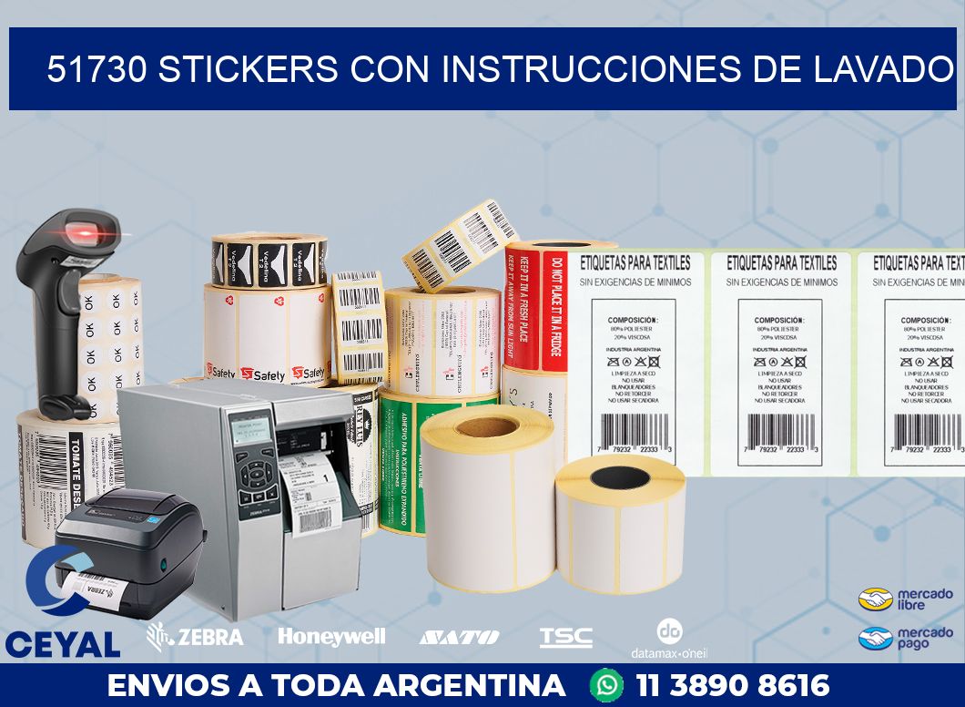 51730 STICKERS CON INSTRUCCIONES DE LAVADO