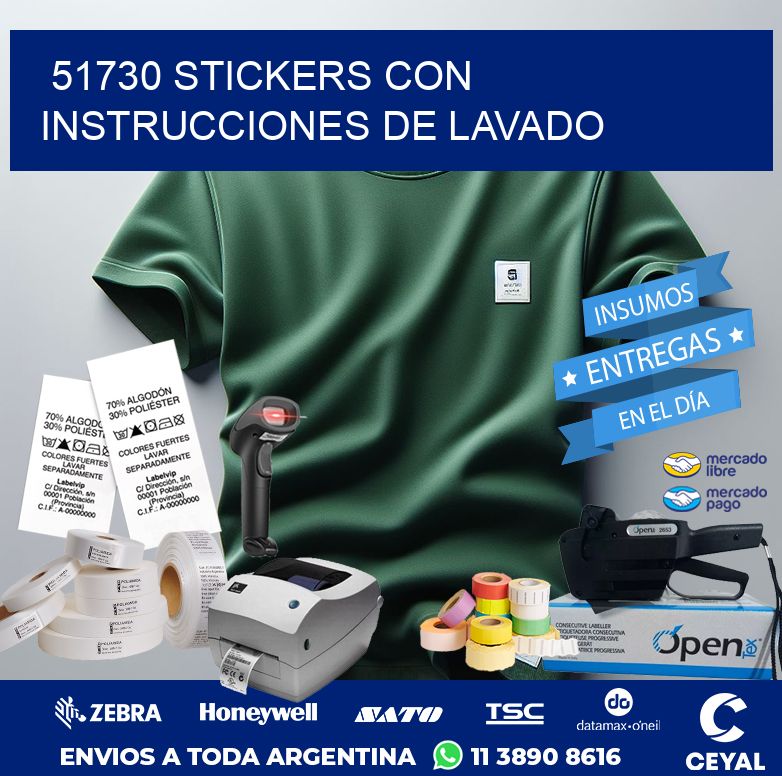 51730 STICKERS CON INSTRUCCIONES DE LAVADO