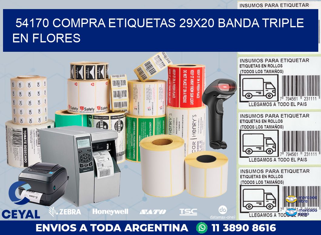 54170 COMPRA ETIQUETAS 29X20 BANDA TRIPLE EN FLORES