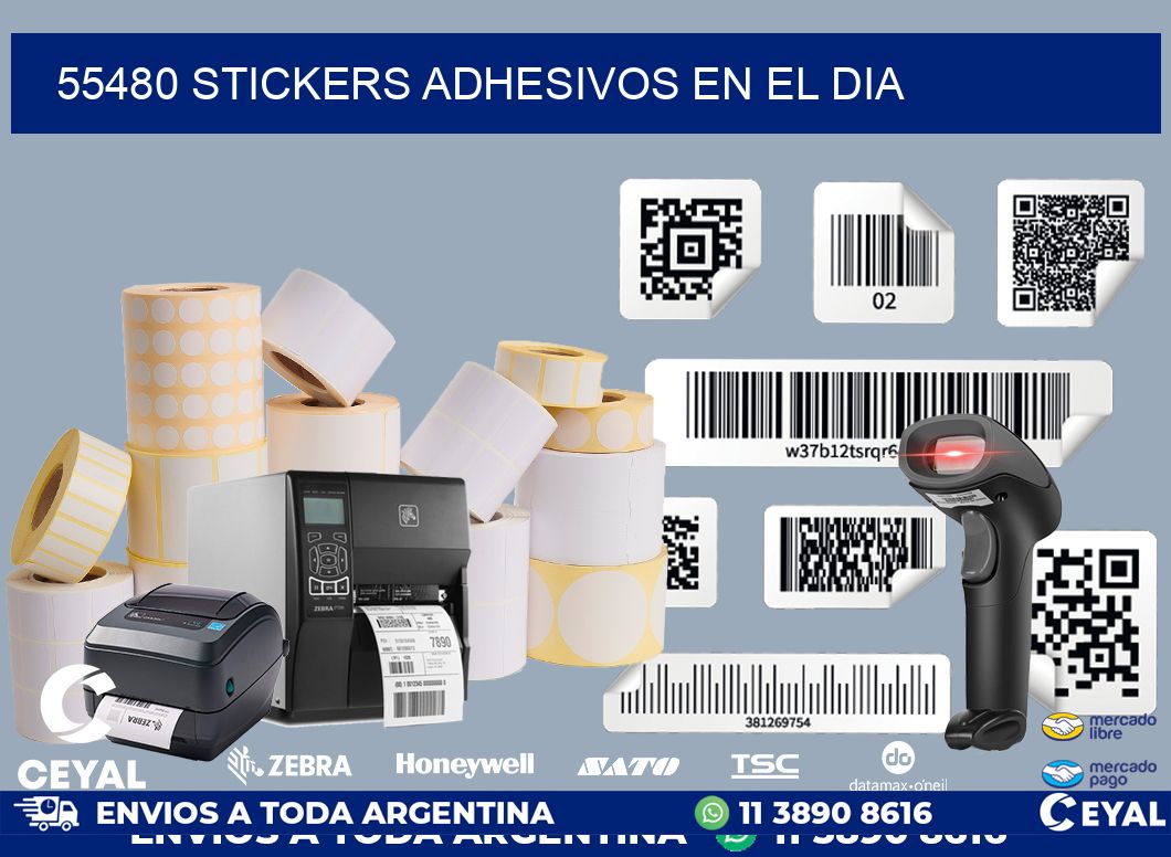 55480 stickers adhesivos en el dia