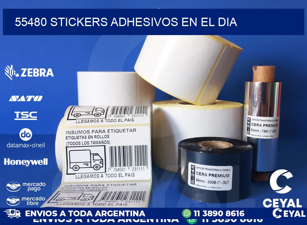 55480 stickers adhesivos en el dia