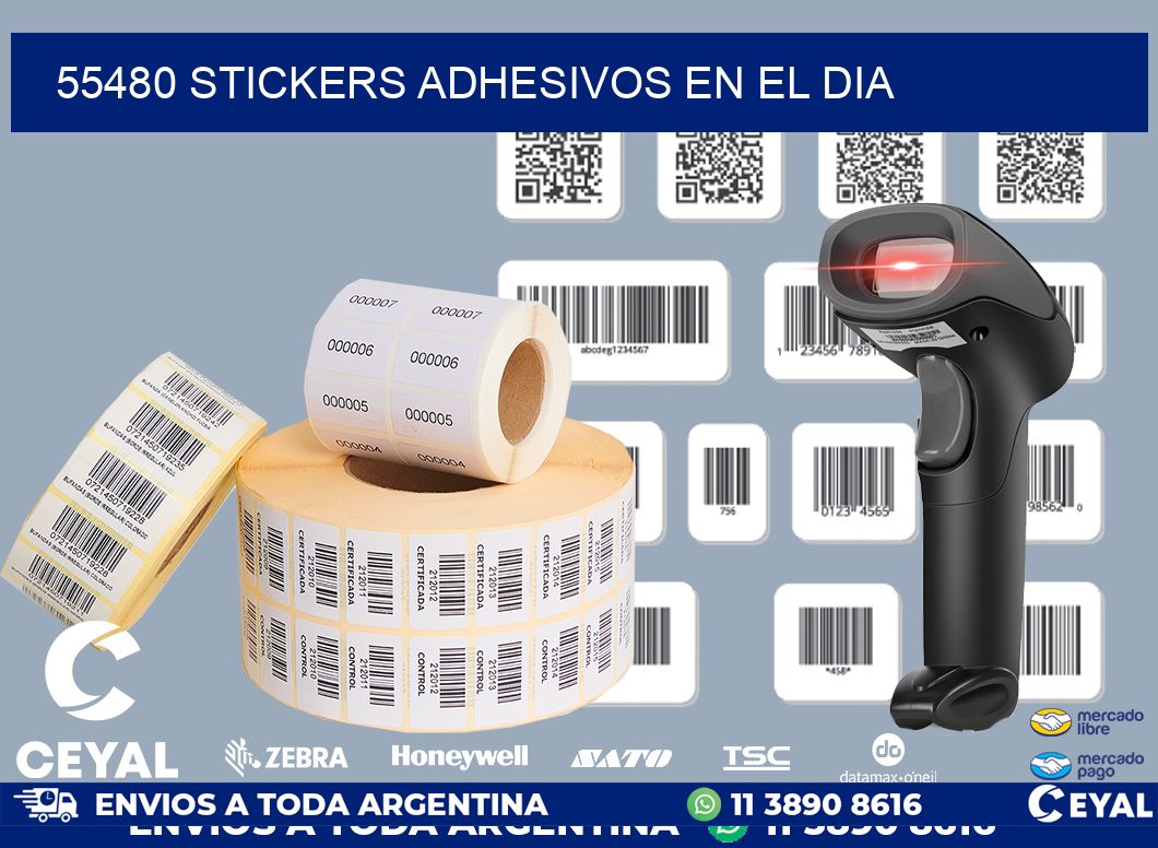 55480 stickers adhesivos en el dia