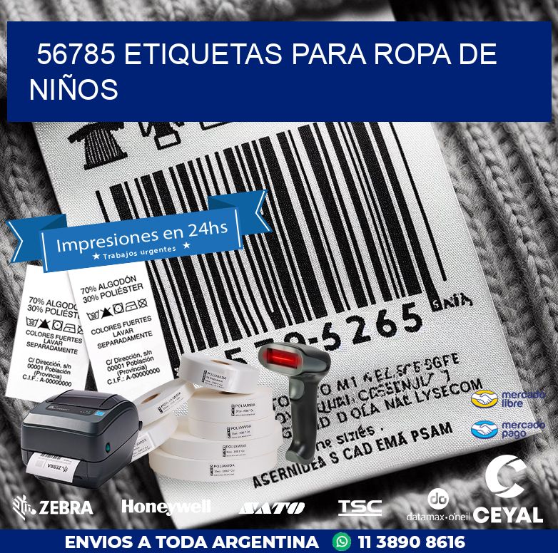 56785 ETIQUETAS PARA ROPA DE NIÑOS