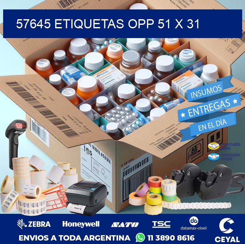 57645 ETIQUETAS OPP 51 X 31
