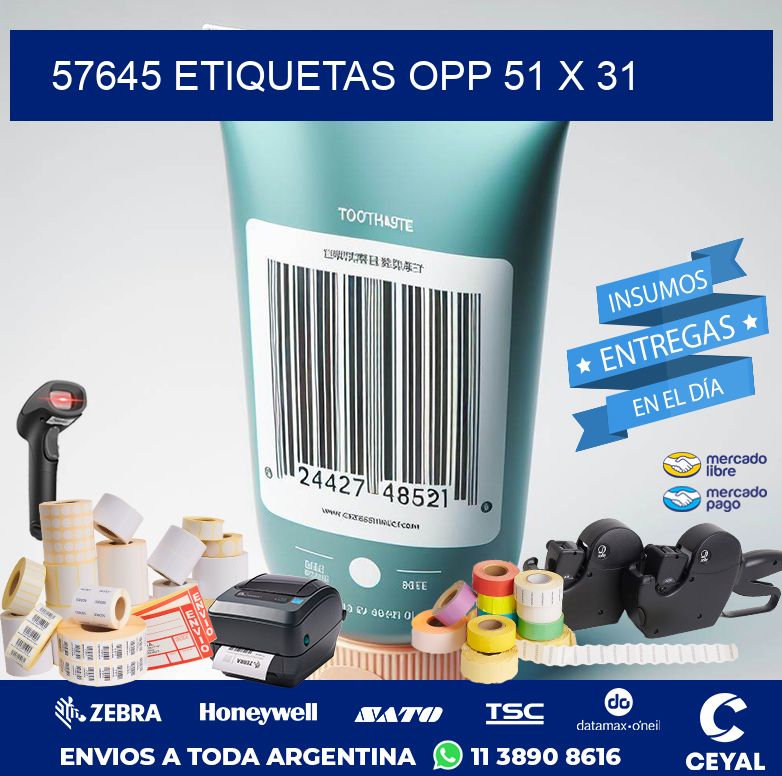 57645 ETIQUETAS OPP 51 X 31