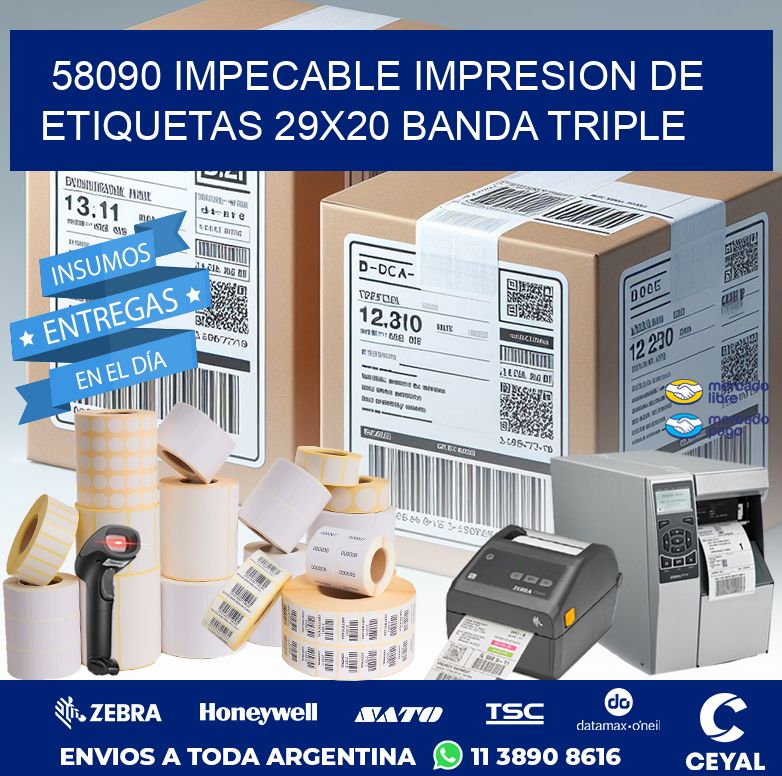 58090 IMPECABLE IMPRESION DE ETIQUETAS 29X20 BANDA TRIPLE