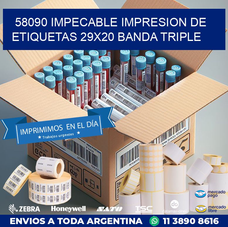 58090 IMPECABLE IMPRESION DE ETIQUETAS 29X20 BANDA TRIPLE