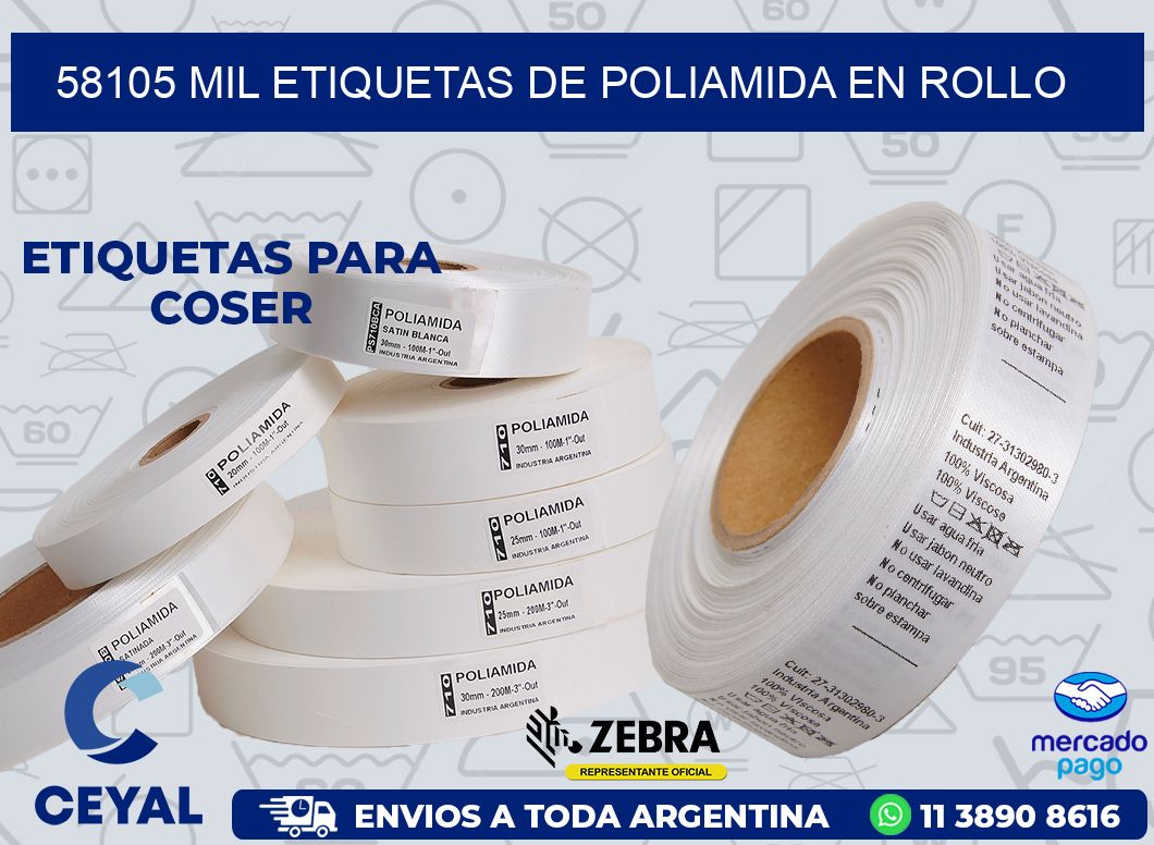 58105 MIL ETIQUETAS DE POLIAMIDA EN ROLLO
