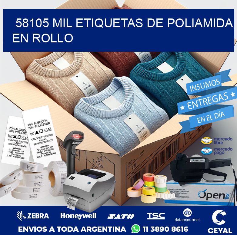 58105 MIL ETIQUETAS DE POLIAMIDA EN ROLLO