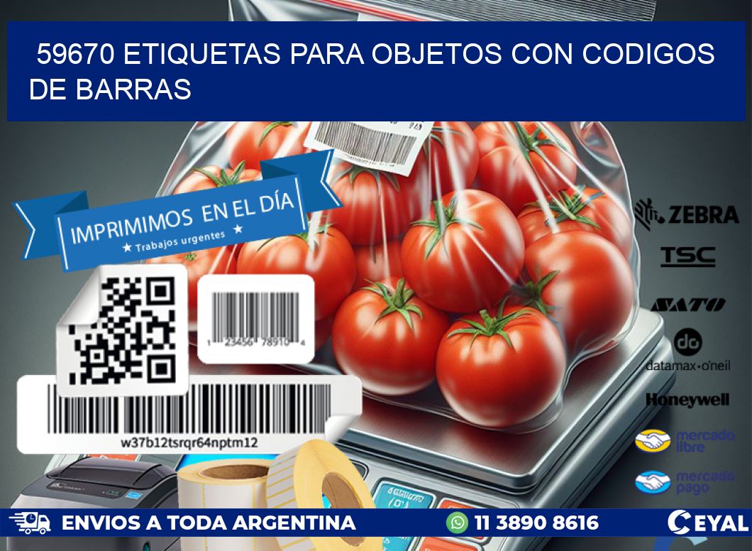 59670 etiquetas para objetos con codigos de barras