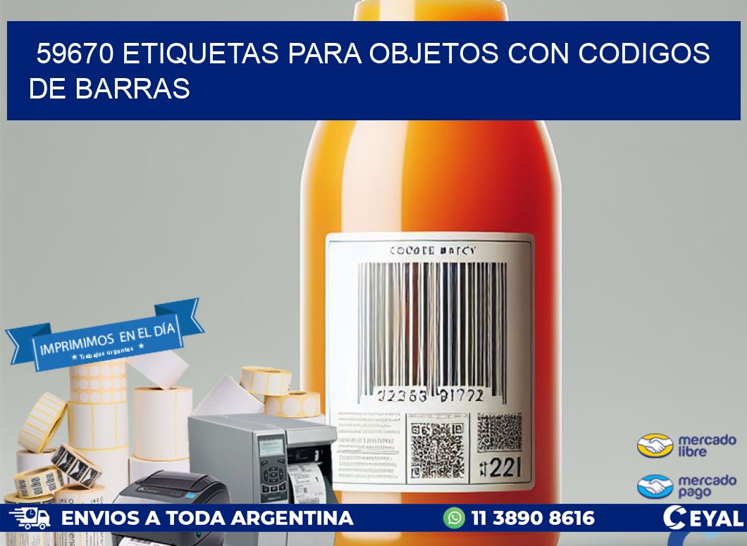 59670 etiquetas para objetos con codigos de barras