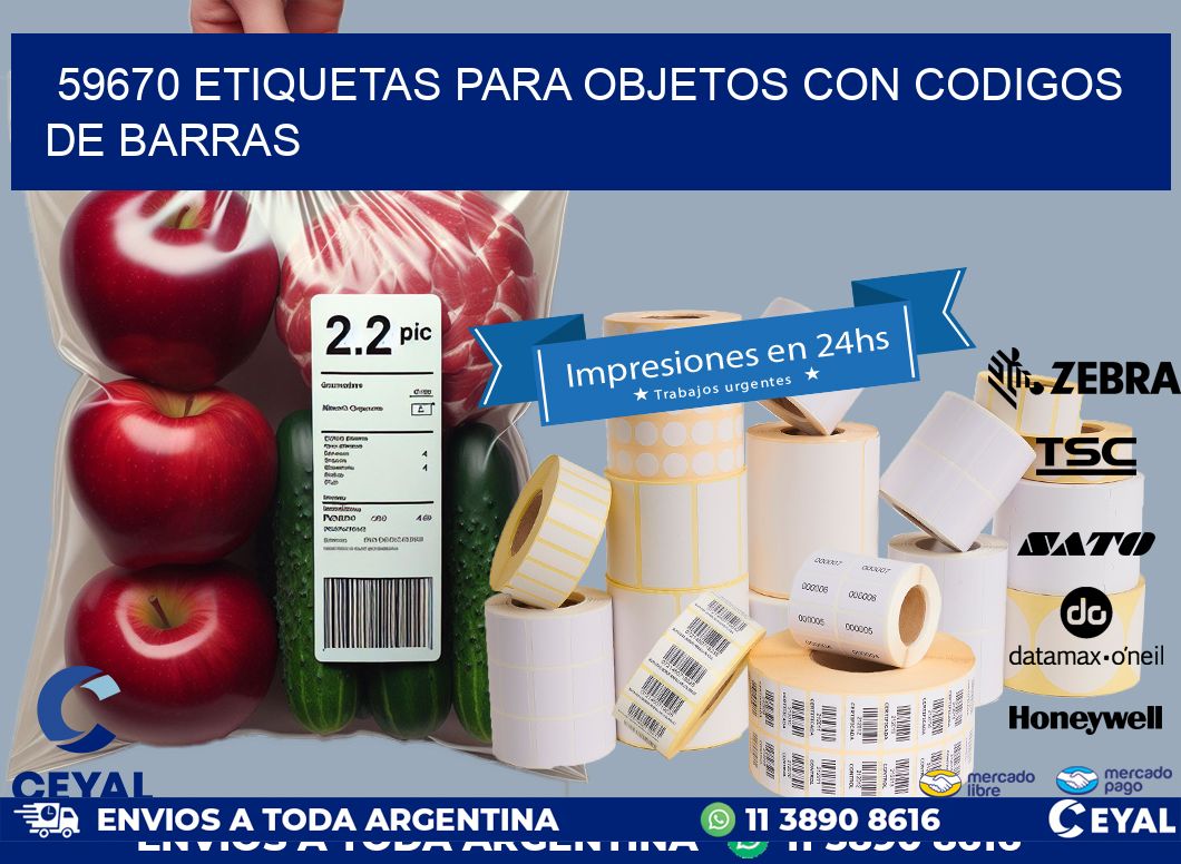 59670 etiquetas para objetos con codigos de barras