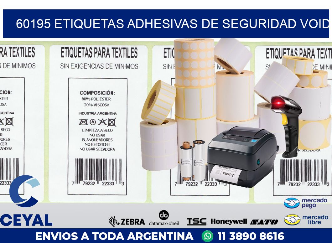 60195 ETIQUETAS ADHESIVAS DE SEGURIDAD VOID