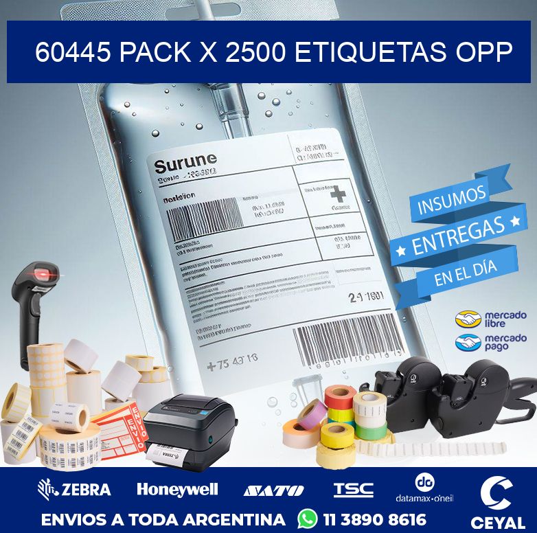 60445 PACK X 2500 ETIQUETAS OPP