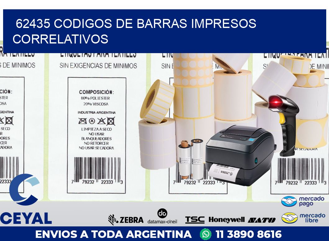 62435 codigos de barras impresos correlativos