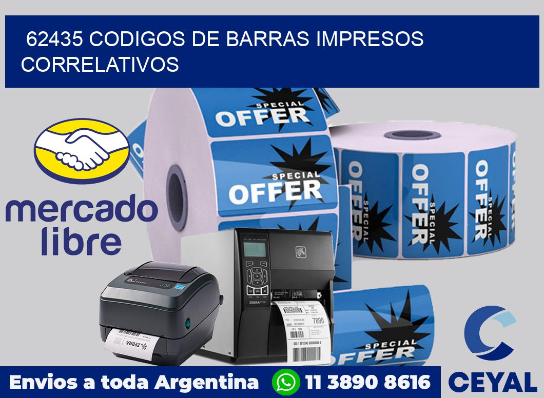 62435 codigos de barras impresos correlativos