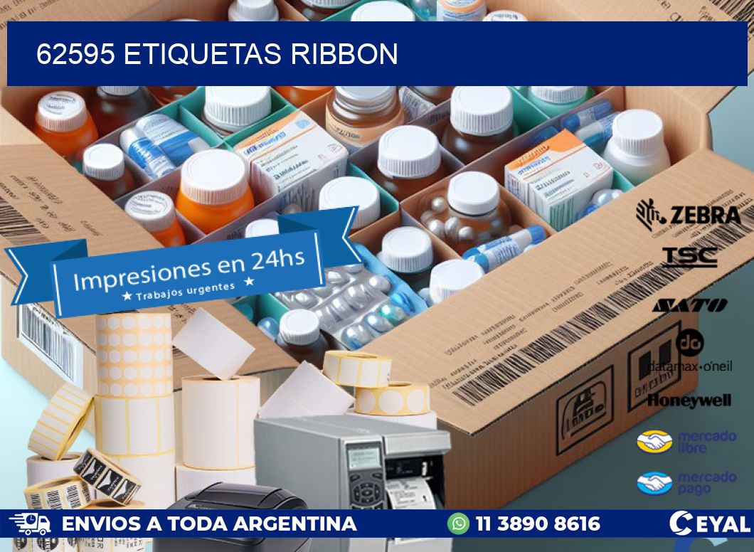 62595 ETIQUETAS RIBBON