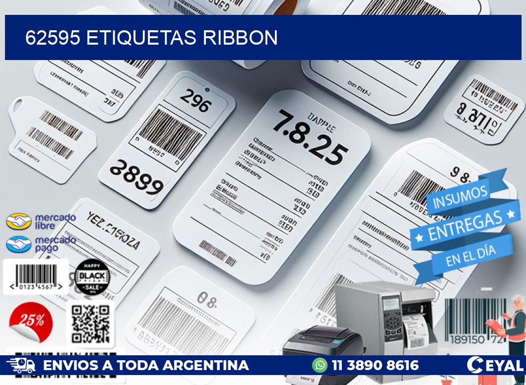 62595 ETIQUETAS RIBBON