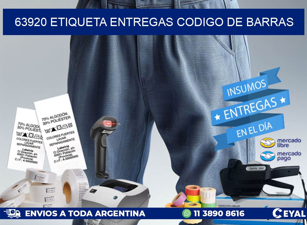 63920 ETIQUETA ENTREGAS CODIGO DE BARRAS