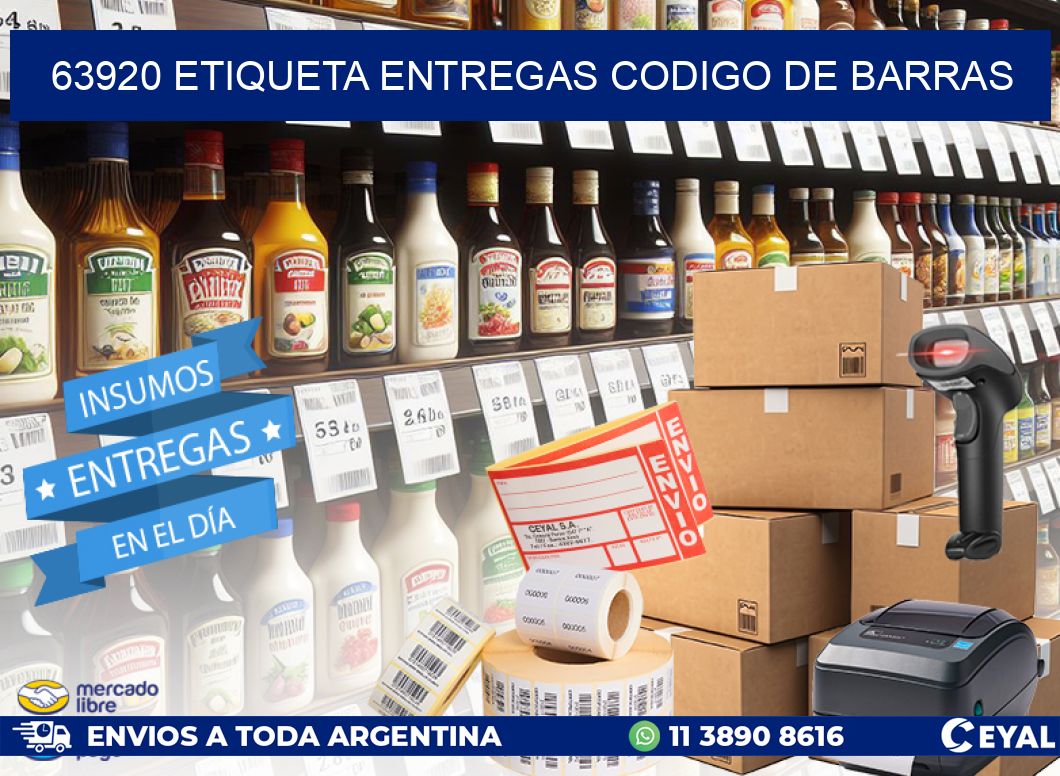 63920 ETIQUETA ENTREGAS CODIGO DE BARRAS