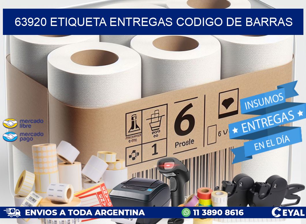 63920 ETIQUETA ENTREGAS CODIGO DE BARRAS