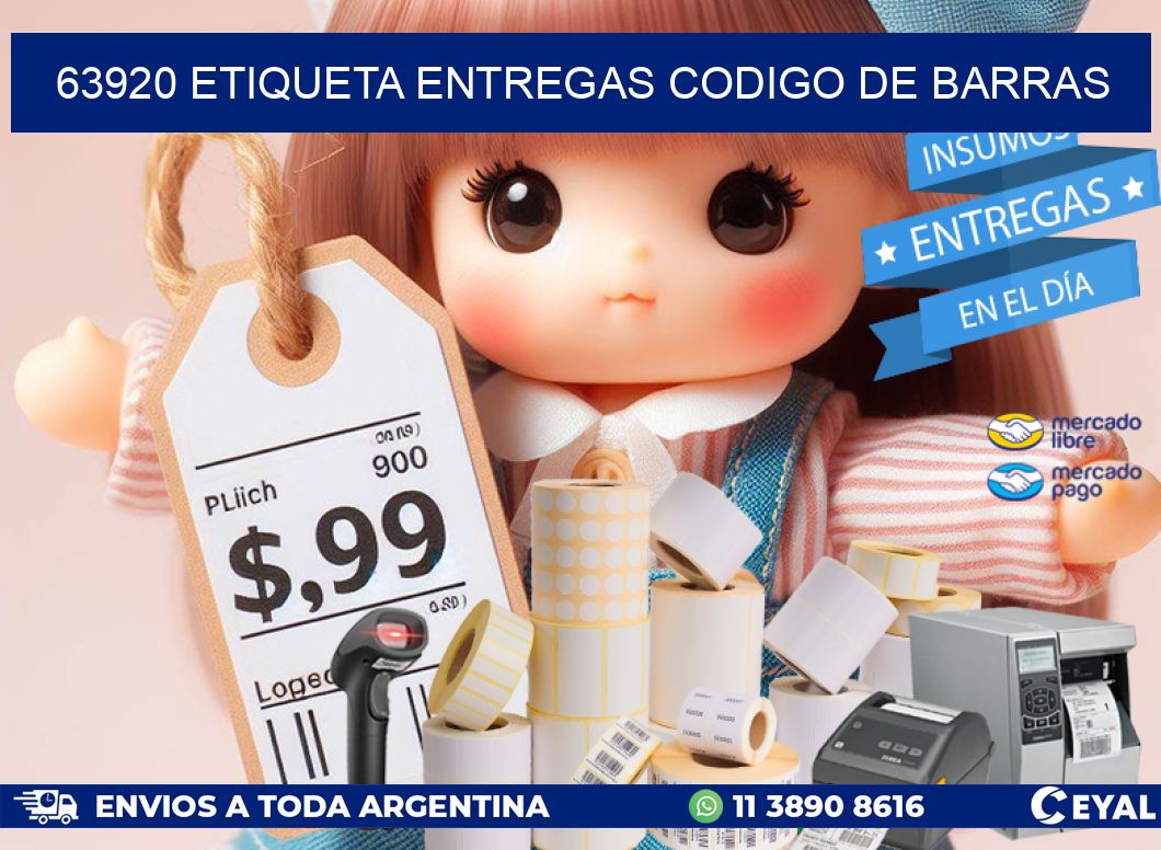 63920 ETIQUETA ENTREGAS CODIGO DE BARRAS
