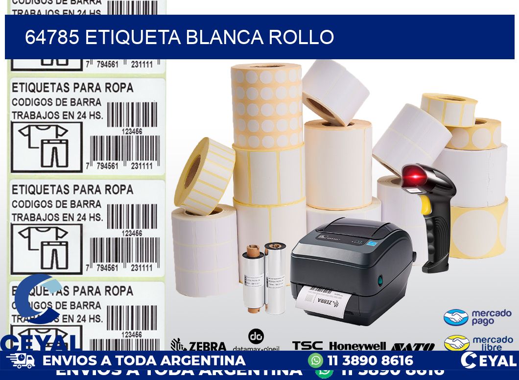 64785 etiqueta blanca rollo