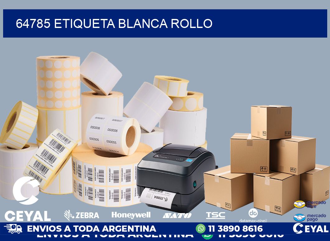 64785 etiqueta blanca rollo