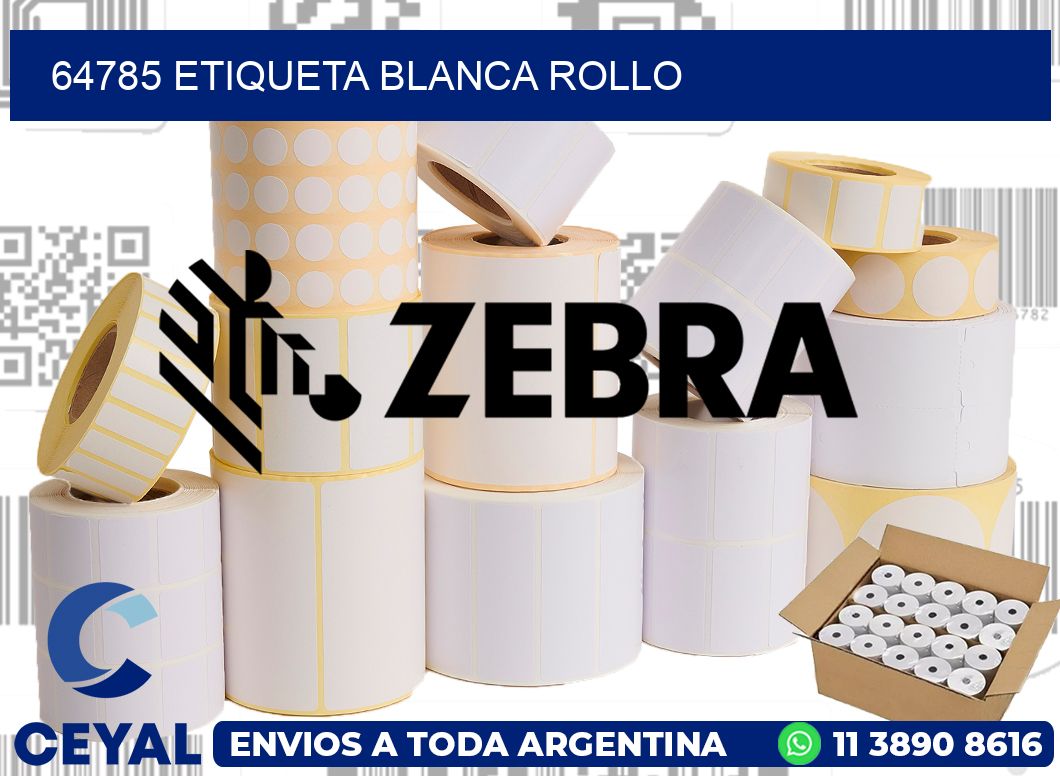 64785 etiqueta blanca rollo