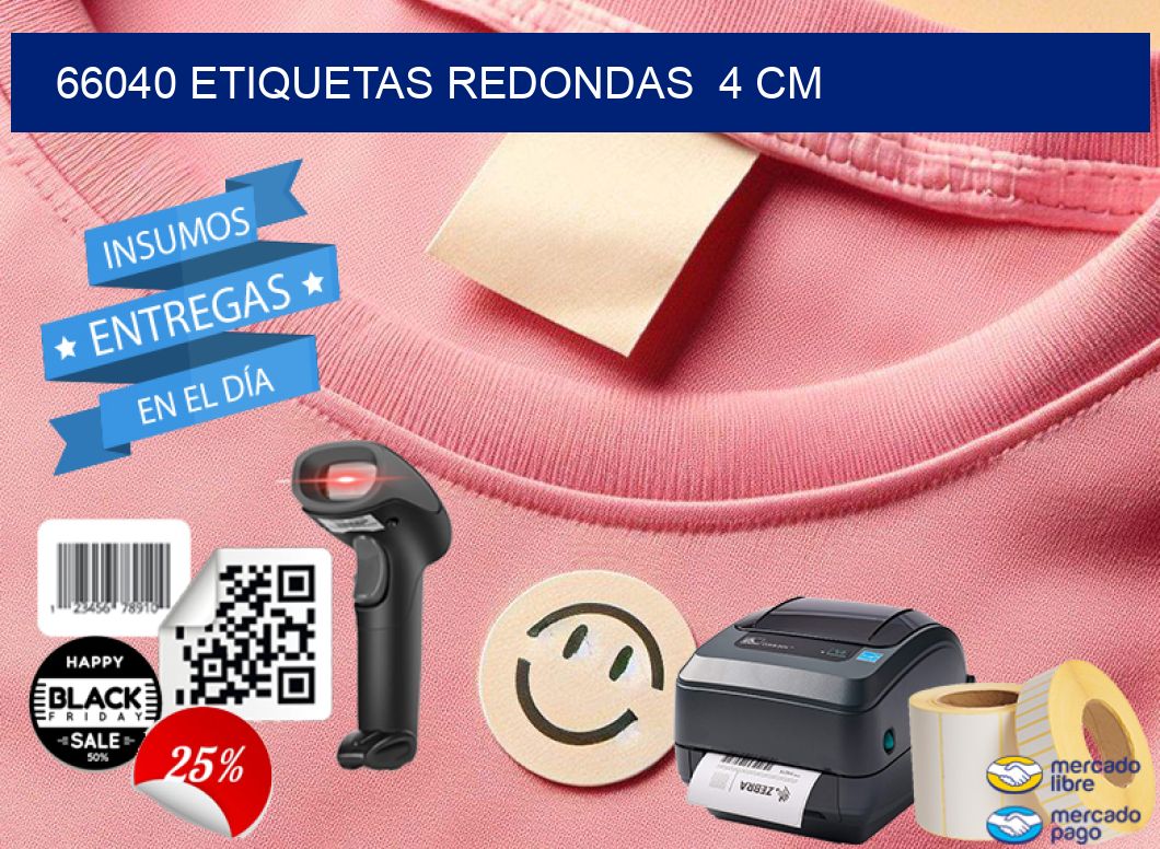 66040 ETIQUETAS REDONDAS 4 CM