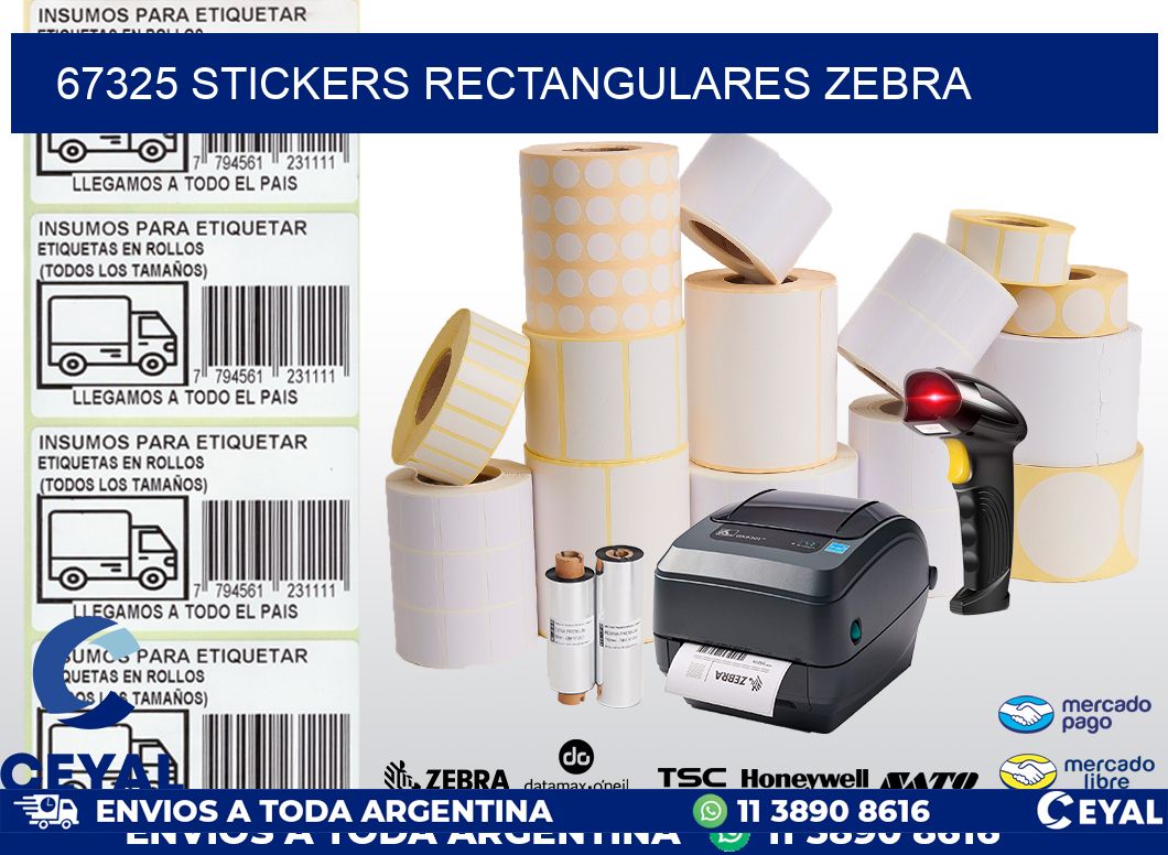 67325 Stickers rectangulares zebra