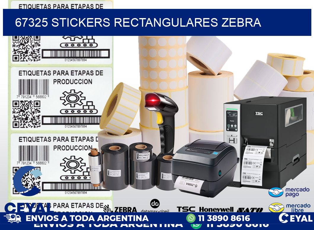 67325 Stickers rectangulares zebra