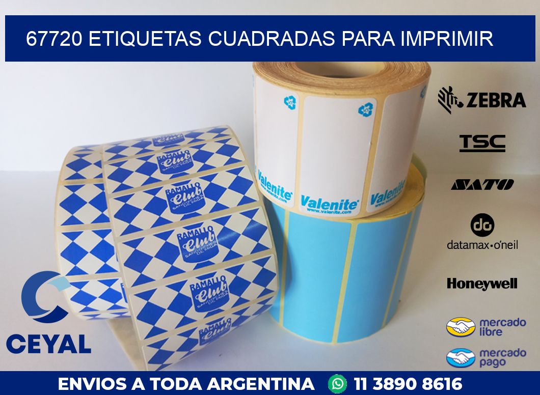 67720 Etiquetas cuadradas para imprimir
