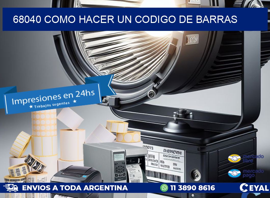 68040 como hacer un codigo de barras