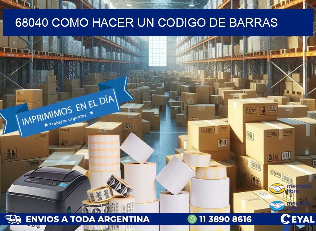 68040 como hacer un codigo de barras