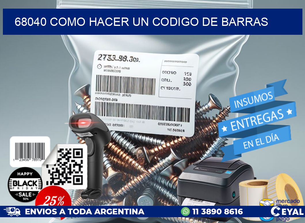 68040 como hacer un codigo de barras