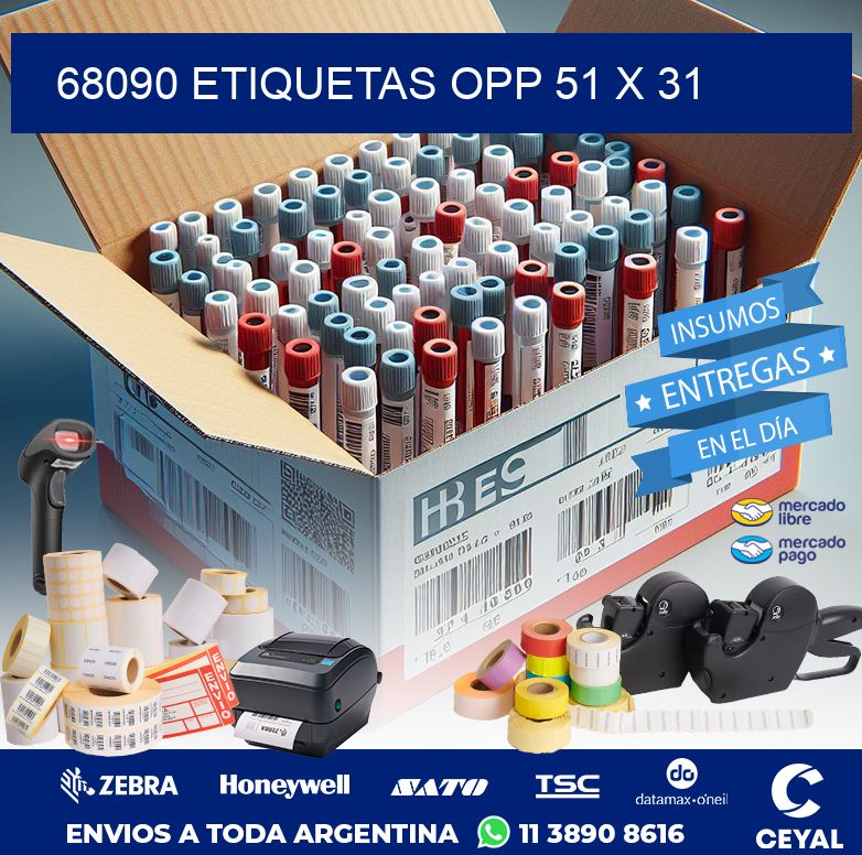 68090 ETIQUETAS OPP 51 X 31