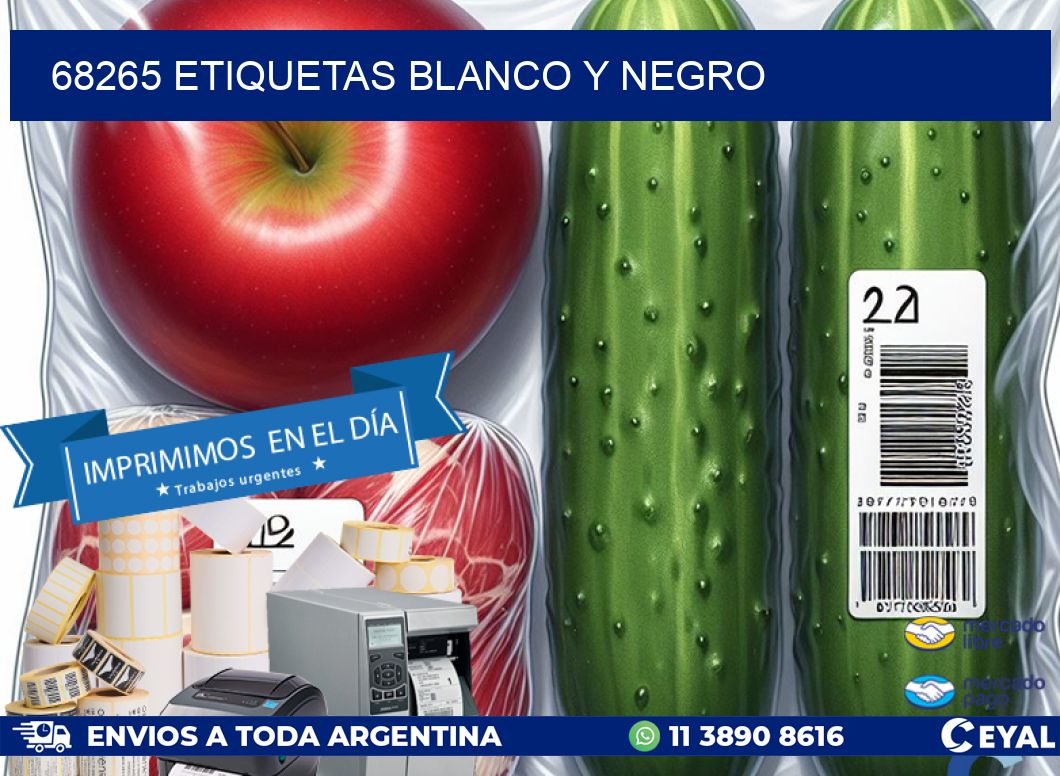 68265 etiquetas blanco y negro