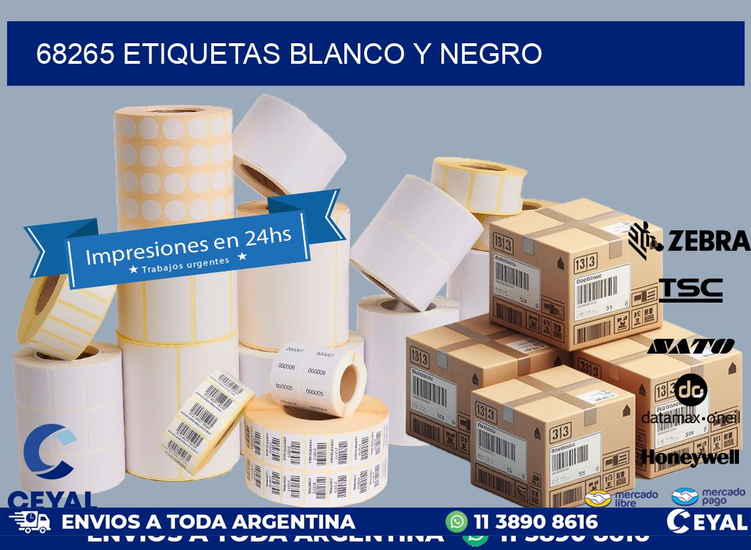 68265 etiquetas blanco y negro