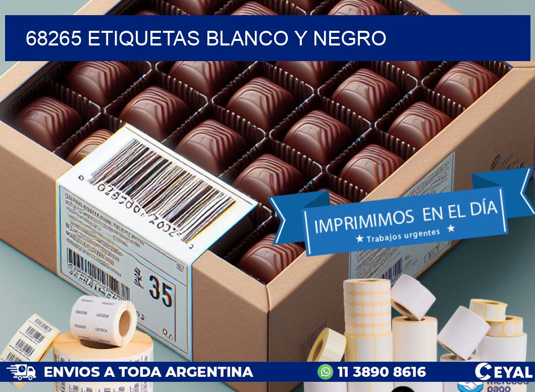 68265 etiquetas blanco y negro