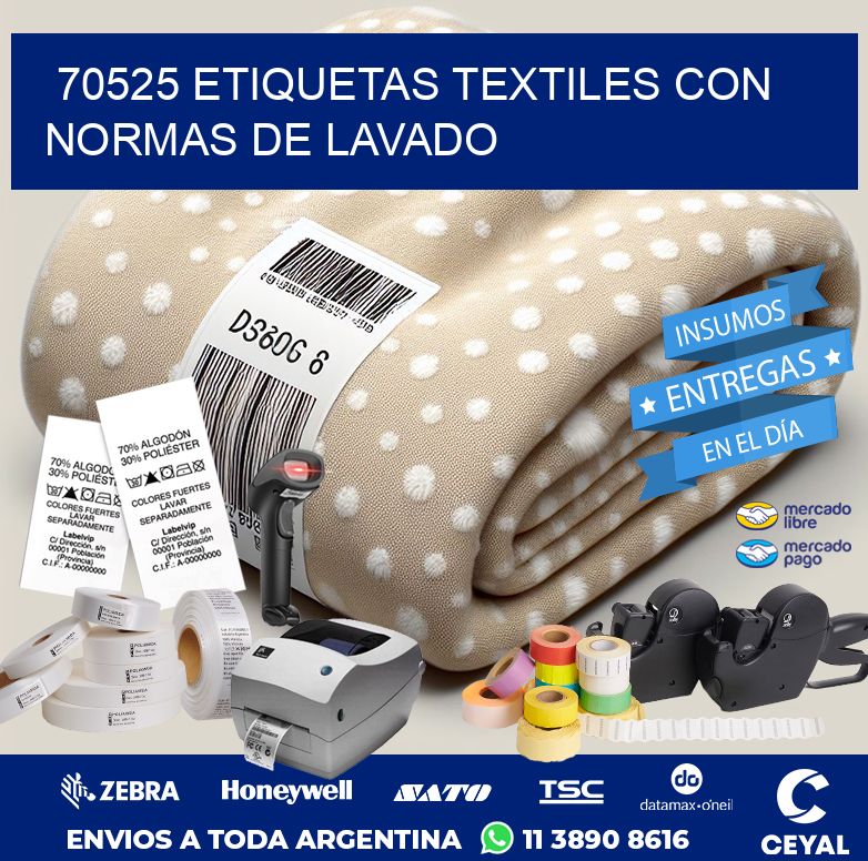 70525 ETIQUETAS TEXTILES CON NORMAS DE LAVADO