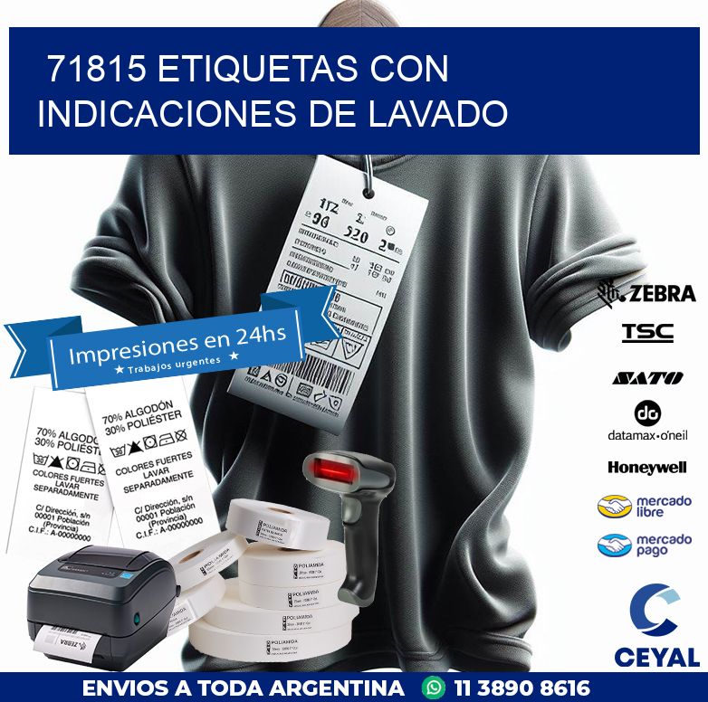 71815 ETIQUETAS CON INDICACIONES DE LAVADO