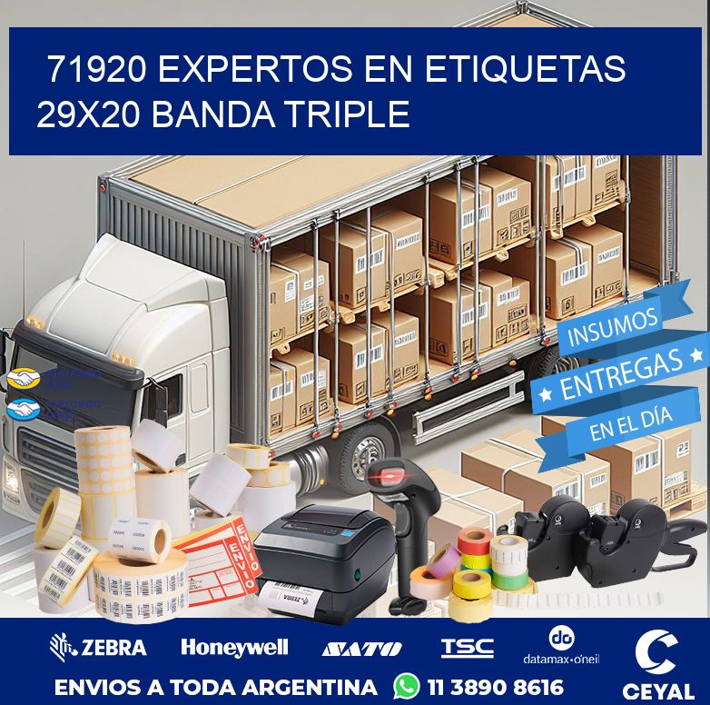 71920 EXPERTOS EN ETIQUETAS 29X20 BANDA TRIPLE
