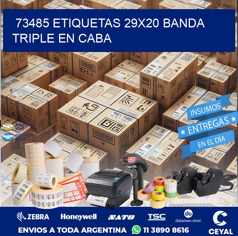 73485 ETIQUETAS 29X20 BANDA TRIPLE EN CABA
